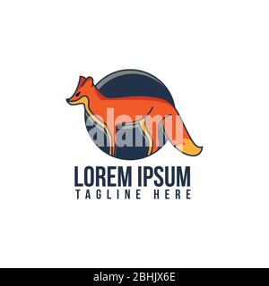 Illustration design unique fox in flat design symbol. Beautiful fox. Fox animal. Vector fox. Stock image fox. Vector illustration EPS.8 EPS.10 Stock Vector