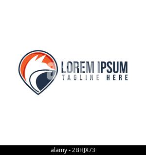 Fox unique symbol design on the white background. Flat design fox for your best business symbol. Vector illustration EPS.8 EPS.10 Stock Vector