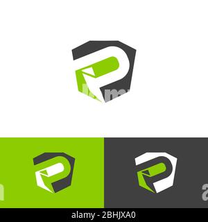 Letter iP simple symbol vector template in green color. Business iP letter symbol design. Vector illustration EPS.8 EPS.10 Stock Vector