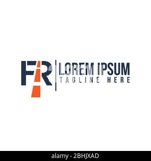 Unique Initial FR letter linked symbol with road markings. Creative letter FR modern business symbol vector template. Vector illustration EPS.8 EPS.10 Stock Vector