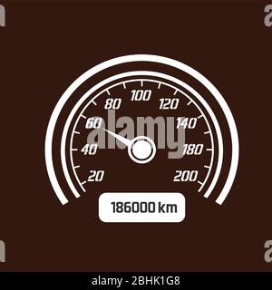 Car speedometer, acceleration of a car to maximum speed. Vector illustration. Stock Vector