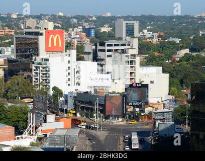 Avenue Aviadores del Chaco in a modern part of Asuncion Paraguay