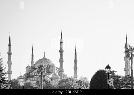 Istanbul, Turkey- September 17, 2017: Exterior of the Blue Mosque, Istanbul's most representative mosque, visited by millions of tourists Stock Photo
