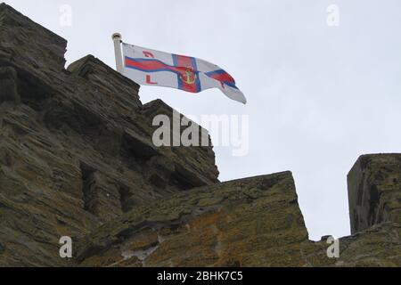 RNLI Flag on SIr William Hillary's Tower of Refuge Stock Photo