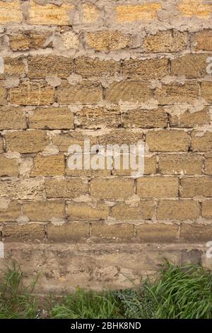 Wall of sand stone old. Creative vintage background Stock Photo