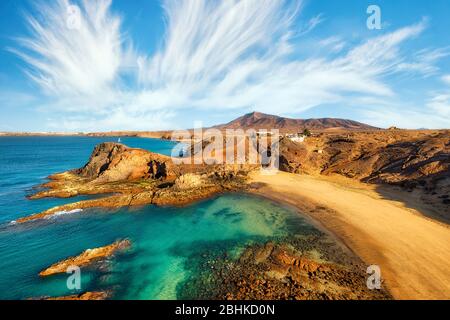 Papagayo Beach in Southern Lanzarote, Canary Islands, Spain, post processed in HDR Stock Photo