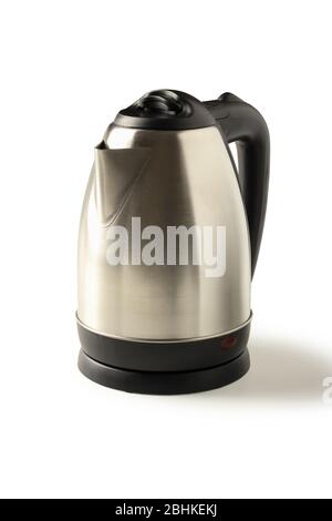 Metal electric kettle isolated on white background Stock Photo