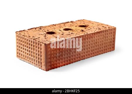 Ground brick close-up isolated on a white background Stock Photo