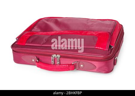 Red laptop case isolated on white background Stock Photo