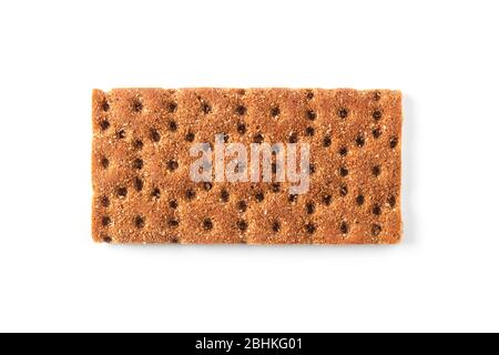 Stack of rye crispbread isolated on white Stock Photo