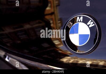 Picture shows the bonnet of a BMW vehicle in Central London. Stock Photo