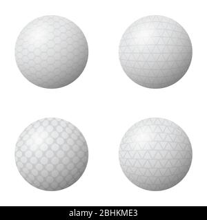 Set of Golf Balls Isolated on White Background Stock Vector