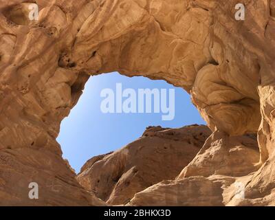 Arch in the rock. Timna park. Israel Stock Photo