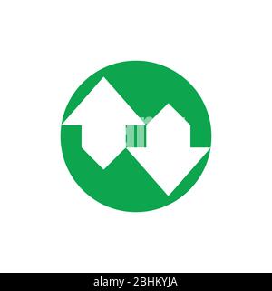 linked geometric arrow logo vector Stock Vector