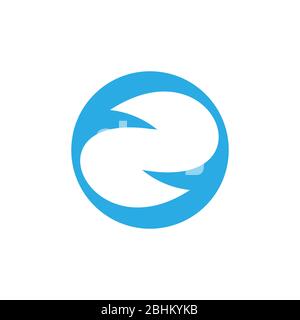 wavy rotation arrow circle logo vector Stock Vector