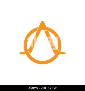 linked arrow circle overlapping logo vector Stock Vector