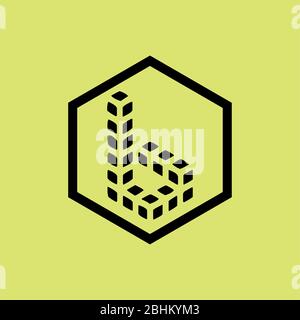 letter b 3d dots design logo vector Stock Vector