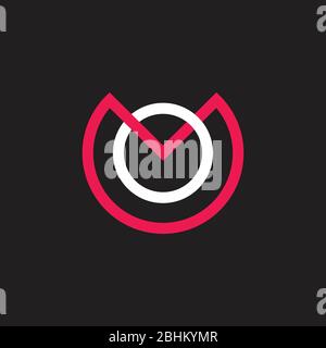 letter om circle linked geometric line logo vector Stock Vector