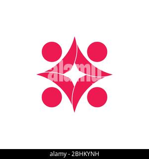 square people company meeting logo vector Stock Vector