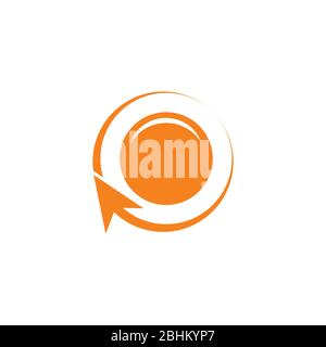 circle 3d arrow simple flat logo vector Stock Vector