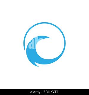 circle geometric waves silhouette circle frame logo vector Stock Vector