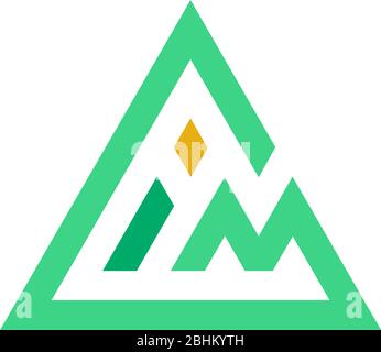 letter gm simple geometric triangle line logo vector Stock Vector