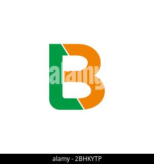 letter lb simple linked geometric design symbol logo vector Stock Vector