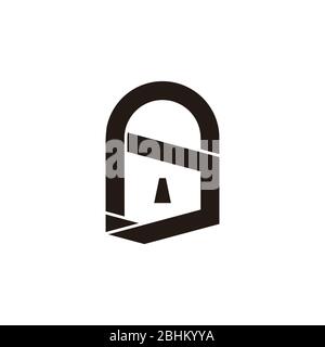letter g padlock symbol geometric design logo vector Stock Vector