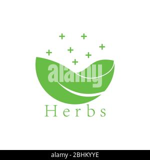 herbs leaf ionic logo vector Stock Vector