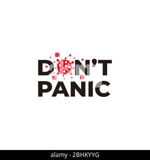 text don't panic virus pandemic symbol vector Stock Vector