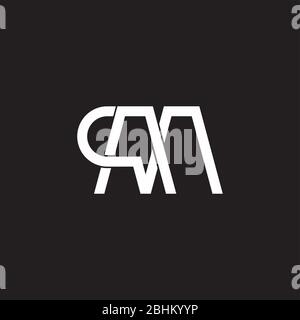 letter mq simple linked overlapping line flat logo vector Stock Vector