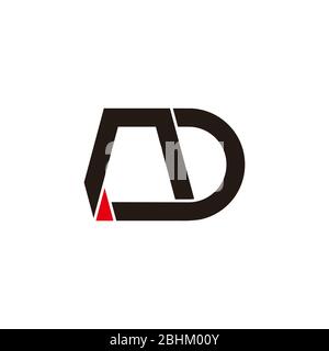 letter nd simple geometric line arrow symbol logo vector Stock Vector