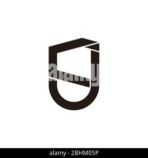 letter cj simple geometric line symbol logo vector Stock Vector