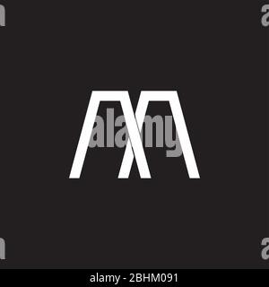 letter m simple overlapping line flat logo vector Stock Vector