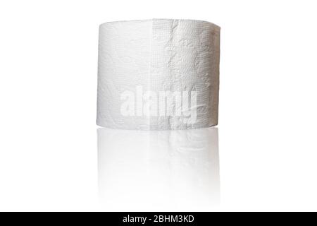 Roll of toilet paper isolated on white background Stock Photo