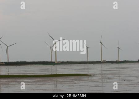 Afternoon nature landscape of Gaomei Wetlands at Taichung, Taiwan Stock Photo