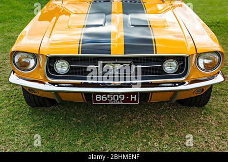 Automobiles /  American made 1967 GT Mustang fastback displayed at a motor show in Melbourne Victoria Australia. Stock Photo