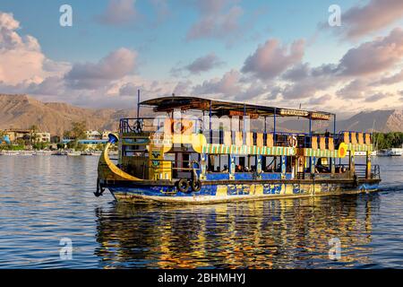 The National Ferry ferries passengers between the East and West banks of the river Nile in Luxor, daily every 15 minutes Stock Photo