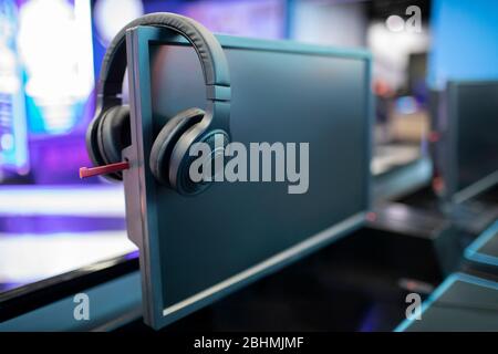 Computers in esports arena Stock Photo