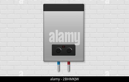 mock up illustration of electronic water heater on abstract background Stock Vector