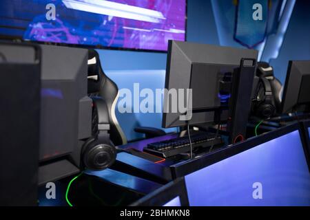 Computers in esports arena Stock Photo