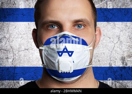 Young Israeli man with a Covid mask, black cap, and sunglasses