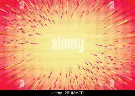 Abstract gradient red and yellow design of cartoon artwork template background. Decorate for ad, poster, copy space of text. illustration vector eps10 Stock Vector