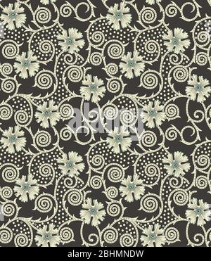 seamless floral vintage pattern background Stock Photo