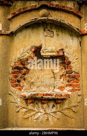 Bannerman Castle Arsenal Armory on Pollepel Island Hudson River, New York at day Stock Photo