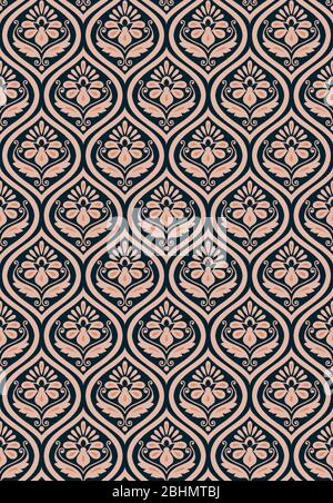 seamless geometric floral design pattern Stock Photo