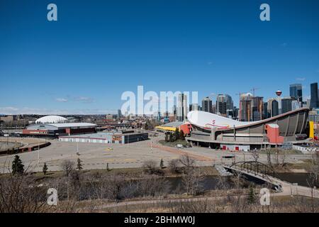 April 26 2020 - Calgary Alberta , Canada - Empty Calgary Stampede grounds . Stampede cancelled for 2020 Stock Photo
