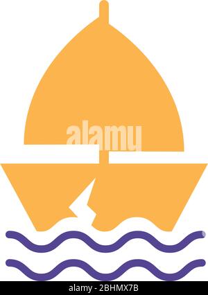 travel in boat insurance silhouette style icon Stock Vector