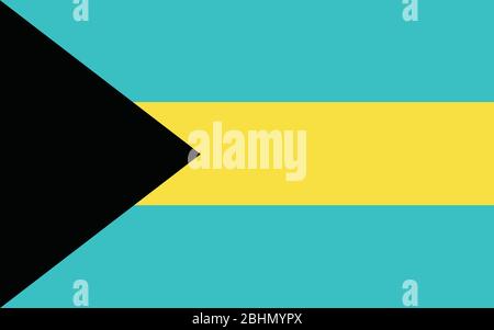 Bahamas flag vector graphic. Rectangle Bahamian flag illustration. Bahamas country flag is a symbol of freedom, patriotism and independence. Stock Vector