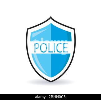 Cartoon police badge vector illustration Stock Vector